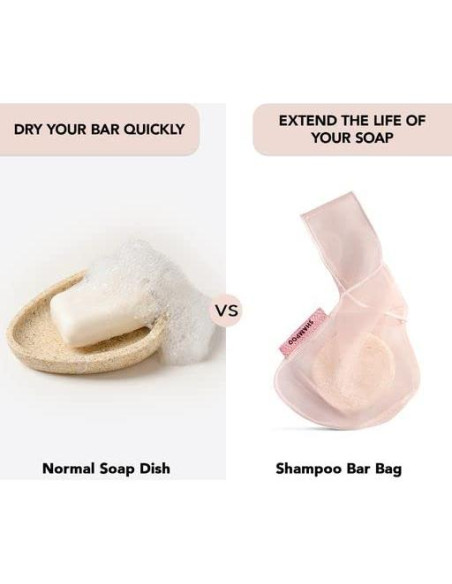 Bolsa de Malla Reciclada Kitsch para Jabón y Champú Rubor