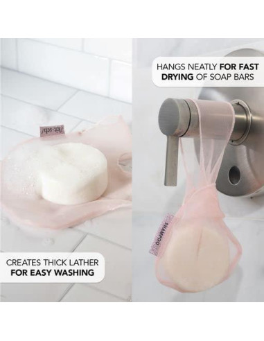 Bolsa de Malla Reciclada Kitsch para Jabón y Champú Rubor