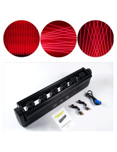 Barra de Luz Móvil Roja 6LED YANGHOPES DMX 30.48cm 10.1kg