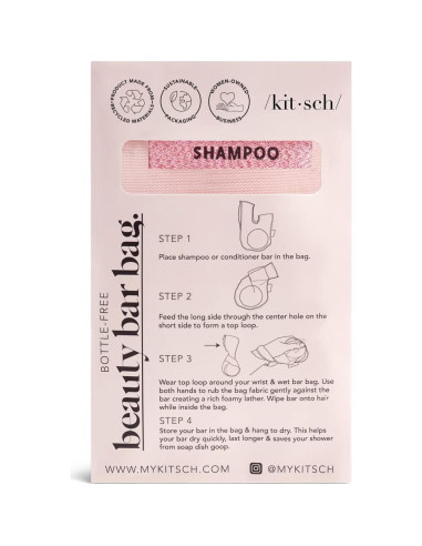 Bolsa de Malla Reciclada Kitsch para Jabón y Champú Rubor