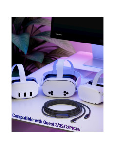 Cable de carga VR Maxonar 16 pies USB 3.0 18W para Meta 3S/3/Oculus 2 2