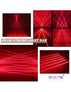 Barra de Luz Móvil Roja 6LED YANGHOPES DMX 30.48cm 10.1kg 2