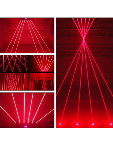 Barra de Luz Móvil Roja 6LED YANGHOPES DMX 30.48cm 10.1kg