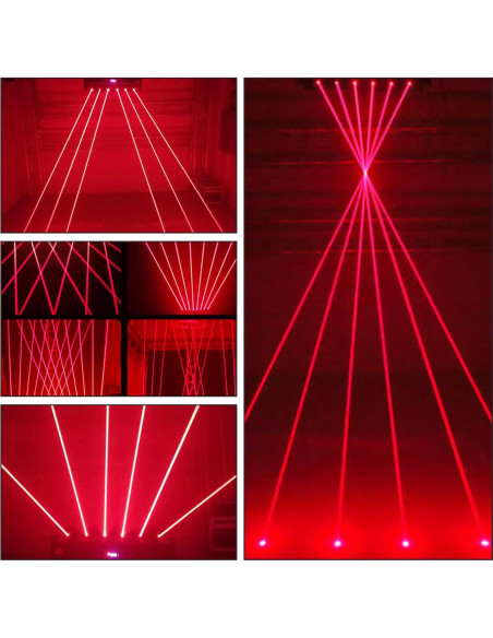 Barra de Luz Móvil Roja 6LED YANGHOPES DMX 30.48cm 10.1kg