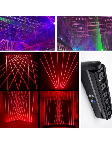 Barra de Luz Móvil Roja 6LED YANGHOPES DMX 30.48cm 10.1kg