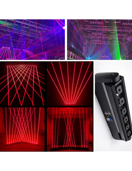 Barra de Luz Móvil Roja 6LED YANGHOPES DMX 30.48cm 10.1kg