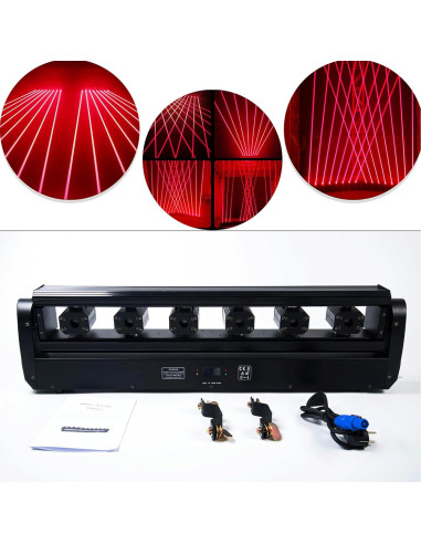 Barra de Luz Móvil Roja 6LED YANGHOPES DMX 30.48cm 10.1kg