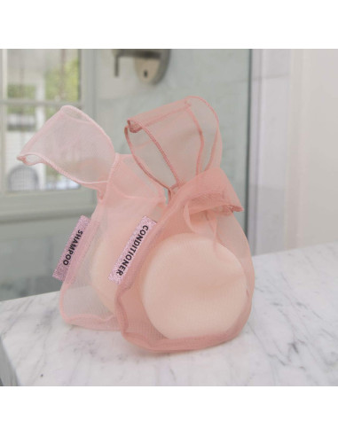 Bolsa de Malla Reciclada Kitsch para Jabón y Champú Rubor