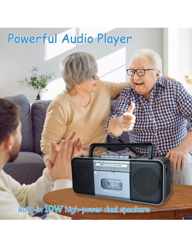 Reproductor de Cinta Portátil Wiithink con Bluetooth y Radio AM/FM