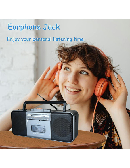 Reproductor de Cinta Portátil Wiithink con Bluetooth y Radio AM/FM Reproductor de Cinta Portátil Wiithink con Bluetooth y Radio AM/FM