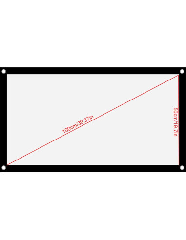 Pantalla de proyector portátil Tbest 101.6 cm blanca sin arrugas