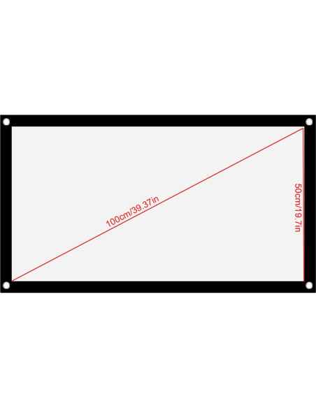 Pantalla de proyector portátil Tbest 101.6 cm blanca sin arrugas