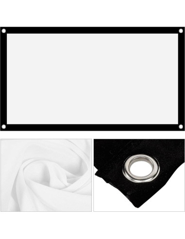Pantalla de proyector portátil Tbest 101.6 cm blanca sin arrugas