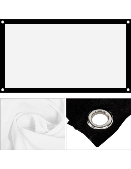 Pantalla de proyector portátil Tbest 101.6 cm blanca sin arrugas