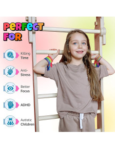 Pulseras Zipper Antiestrés UpBrands 72 Unidades 17.8 cm 2