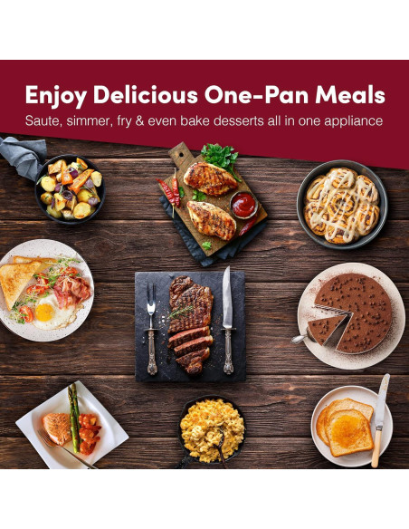 Sartén Eléctrica Antiadherente Elite Gourmet EG808 20x20cm 600W