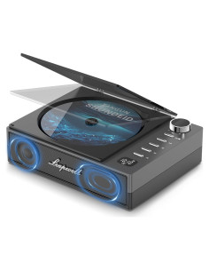 Reproductor de CD Portátil Leapwell Bluetooth USB FM Negro