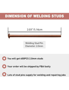Clavos de Soldadura WISPAUSU 2.0mm para Reparación de Abolladuras (600pcs) 2