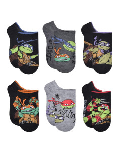 Calcetines sin mostrar Tortugas Ninja para niños - 6 pares