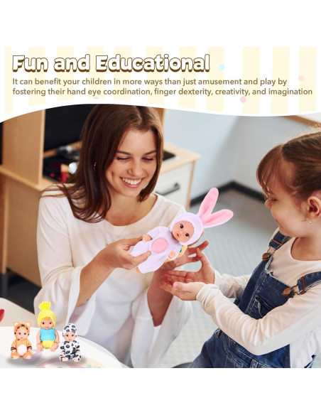 Set de 10 Mini Muñecas Bebé 10 cm MXSYSHYJ con Ropa de Animales