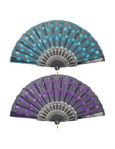 Abanicos Plegables Jetec 2 Piezas Halloween Gótico 1920