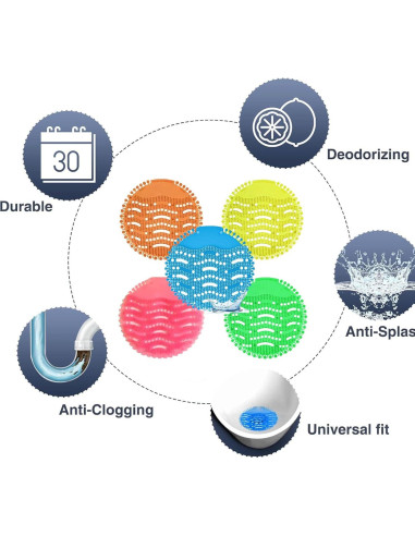 Pantallas de Urinal Antisalpicaduras VWXYZT 15 PCS Multicolor