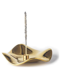 Quemador de Incienso Cerámica Huulmood Oro 17x17 cm