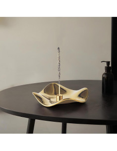 Quemador de Incienso Cerámica Huulmood Oro 17x17 cm 2