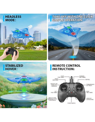 Avión RC Genérico HC-8060-1 con Giros 360 y Luz LED