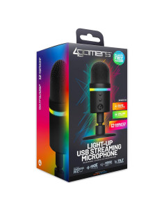 Micrófono de Streaming 4Gamers RGB Supercardioide USB