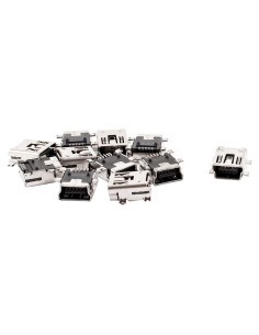 Conector Mini USB Tipo B Hembra 5 Pines uxcell - 10 Pcs