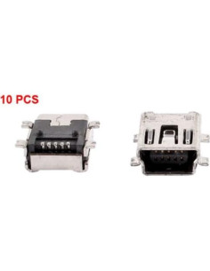 Conector Mini USB Tipo B Hembra 5 Pines uxcell - 10 Pcs 2