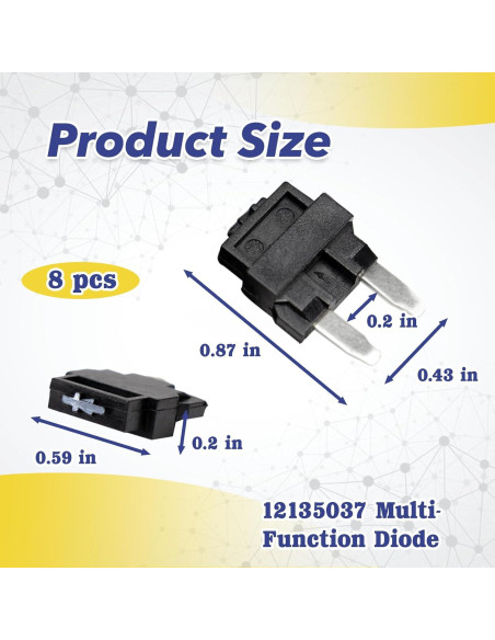 Kit de 8 Diodos Multifuncionales Mtuiewo 12135037 para Vehículos