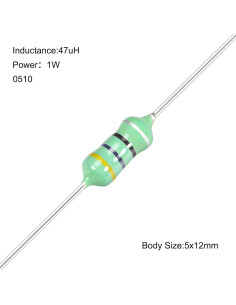 Inductor Axial uxcell 25Pcs 47uH 1W Tolerancia 10% 2