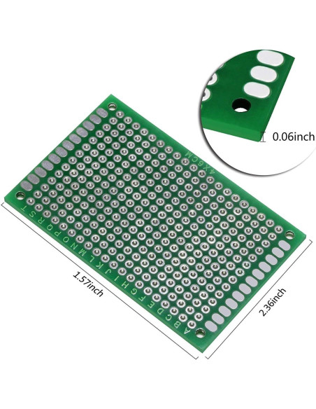Paquete de 12 Placas PCB Doble Cara LAMPVPATH 4x6cm Colores