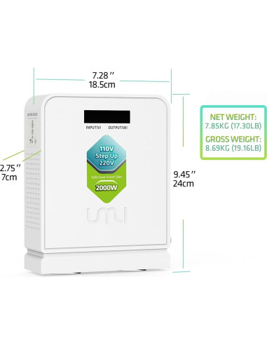Convertidor de Voltaje UMI 2000W 110V a 220V - Transformador