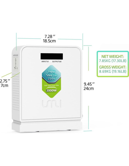 Convertidor de Voltaje UMI 2000W 110V a 220V - Transformador