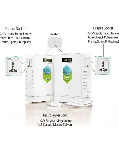 Convertidor de Voltaje UMI 2000W 110V a 220V - Transformador