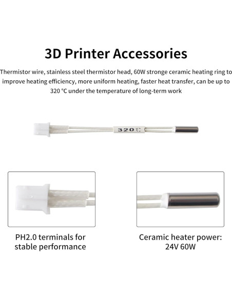 Repuesto Termistor 100K FYSETC K1 Max - 2 Piezas 6x10mm