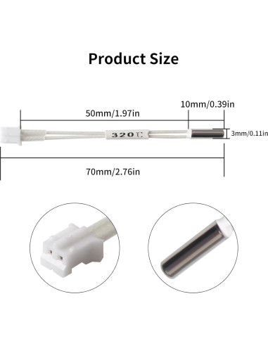 Repuesto Termistor 100K FYSETC K1 Max - 2 Piezas 6x10mm