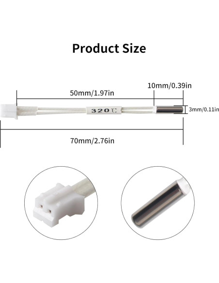 Repuesto Termistor 100K FYSETC K1 Max - 2 Piezas 6x10mm