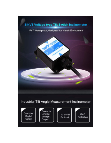 Inclinómetro WitMotion SINVT-232 0-5V Doble Eje IP67