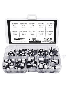 Kit de Capacitores Electrolíticos SMD 25V 165 Pcs VANXY