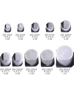 Kit de Capacitores Electrolíticos SMD 25V 165 Pcs VANXY 2