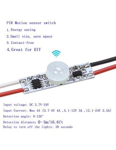 Interruptor de Sensor de Movimiento PIR HCSM 3 Piezas 1037