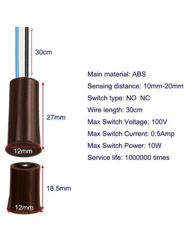 4 Interruptores Magnéticos Reed Gebildet Marrón NO/NC 100V