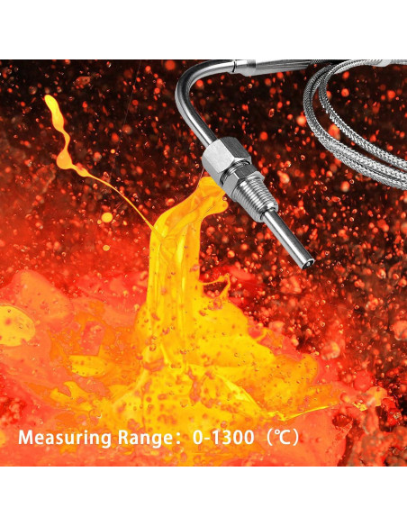 Termopar tipo K EGT Flylin 2 metros con conector NPT 1/8"
