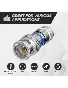 Conectores BNC de Compresión THE CIMPLE CO RG6 - 50 Unidades 2