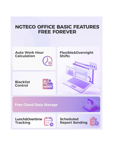 Reloj de Control de Asistencia NGTeco TC2 con Huella Dactilar