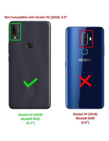 Funda híbrida denim CELZEN para Alcatel 3V 5032W con bolsillo